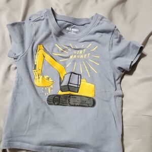 Old Navy Blue Tee with Yellow Excavator Graphic